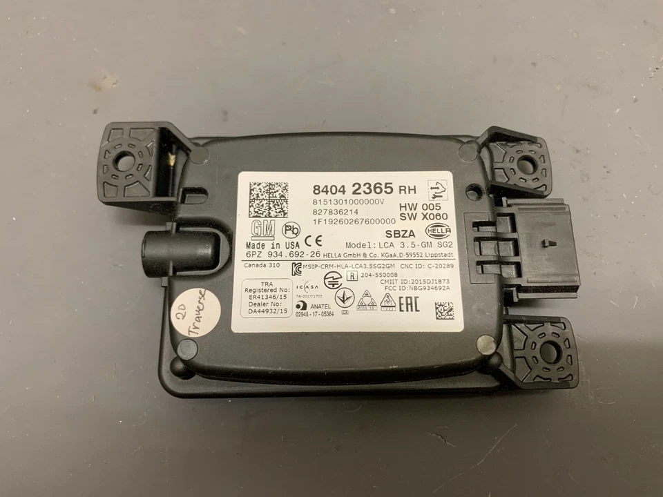 2020 Chevy Traverse RH Blind Spot Monitor Radar/Lane Change Assist 6PZ93469226 - Image 1 of 3