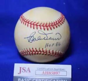 Bobby Doerr HOF 86 JSA Cert Autograph American League Signed Baseball 1 - Picture 1 of 2