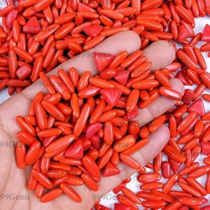 50 Pcs synthetic moonga red coral Cabochon Loose Flat Back Gemstone Lot 15-25mm - Picture 1 of 11