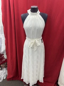ADRIANNA PAPELL DRESS/IVORY/RETAIL$240/SIZE 14/LINED/HALTER DRESS - Picture 1 of 4