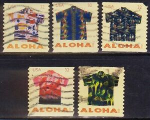 OFF paper #4597-01 Aloha Shirts-COIL (used set of 5) 32c 2012 _f132