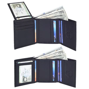 CHRISTMAS GIFT SALE - Men's Trifold wallet  with pull out ID Genuine Leather  - Picture 1 of 7