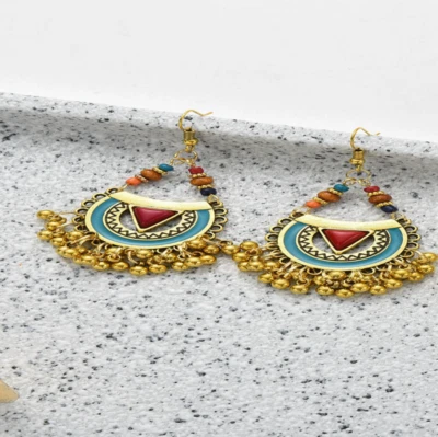 BOHO Seeds Beaded Earrings Fringe Tassel Bohemian Ethnic Dangle Drop Handmade - Image 1 of 4