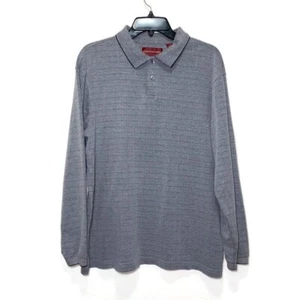 Junction West Shirt Long Sleeve Gray Stripped Medium Men’s Collared Polo - Picture 1 of 7