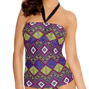 Freya Swimwear Byzantine Bandeau Tankini Top Neon 3085 - Picture 1 of 1