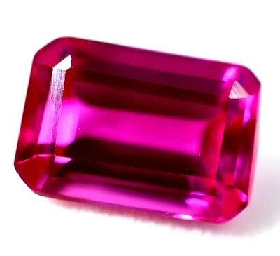 5.30 Ct Natural Pinkish Red Ruby Emerald Cut GGL Certified AAA+ Treated Gemstone - Image 1 of 4