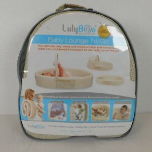 LulyBoo Baby Lounge To-Go Backpack Beige Play Nap Changing Activity Bar BLFN001