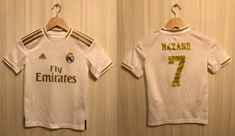 5+/5 Kids Real Madrid #7 Hazard 2019/2020 home Sz XS Adidas shirt jersey maillot Cover