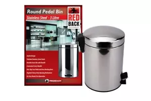 Small Stainless Steel Pedal Rubbish Bin Trash Waste Garbage Can Metal Kitchen S - Picture 1 of 2