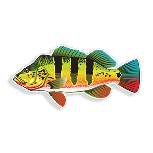 Peacock Bass Sticker Fish Fishing Laptop Boat Car Window Vehicle Bumper Decal - Bild 1 von 1
