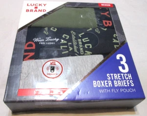 Lucky Brand Men 3 Pk Stretch Boxer Briefs w/ Fly Pouch-SZ M (32-34)-NWT- - Picture 1 of 4