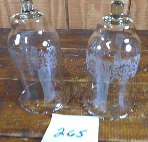 Votive Cups Set of 2 Homco Home Interior Crystal Clear Glass Frosted Flowers - Picture 1 of 11