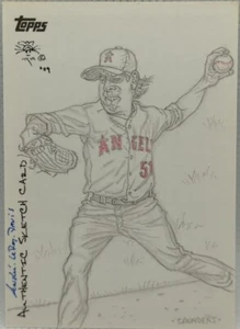 JOE SAUNDERS 2009 Topps Updates Highlights Sketch Andre LeRoy Davis AUTO SP #1/1 - Picture 1 of 2