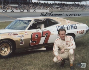 Red Farmer Signed (Beckett COA) NASCAR 8x10 Photo Inscribed "HOF 2021" - Picture 1 of 2