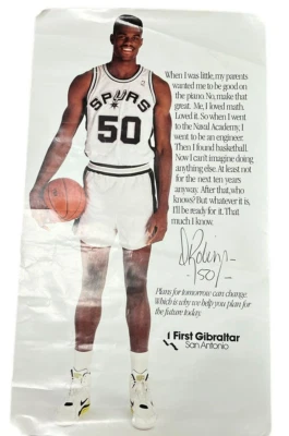 Póster publicitario David Robinson San Antonio Spurs 1st Gibraltar Bank 89-92 Foto 1 de 4