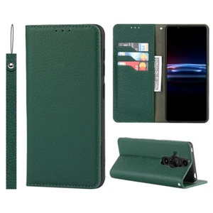 For SONY Xperia Colourful Real Leather Flip Wallet Case Cover - Foto 1 di 18