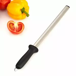 10'' Diamond Sharpening Rod Chef Knife Sharpener Honing Steel Bar Kitchen Tool - Picture 1 of 7