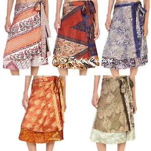 Rapron Knee Length Ethnic Cotton Hippie Skirt Beach Wear Wrap Dress Lot 5 Pcs - Picture 1 of 10
