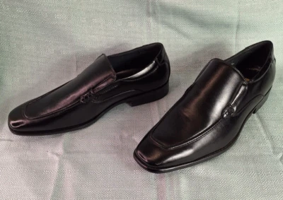 Zapatos mocasines negros Delli Aldo para hombre talla 10,5 sin cordones punta cuadrada Foto 1 de 4