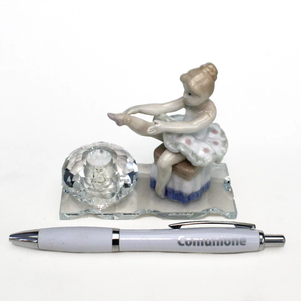 33220 Bomboniere Profumatore PortaPenne Cristallo Ballerina Comunione - Immagine 1 di 1