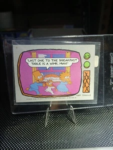 Last One To The Breakfast Table Is A Wimp Man  1990 The Simpsons #67 Rare  - Picture 1 of 2