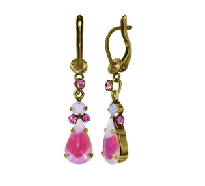 KONPLOTT Ohrringe Klappbügel Sabrina Vintage koralle rot antik Messing baumelnd - Bild 1 von 1