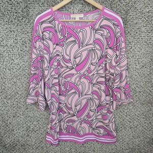 Michael Kors Top Womens Large Pink Scoop Neck Dolman Sleeve Stretch Blouse - Picture 1 of 7