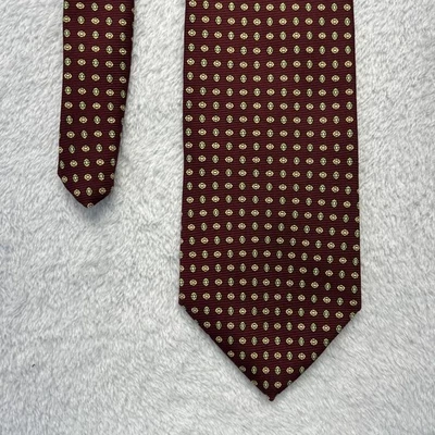 Corbata Brooks Basics diseño granate para hombre 3,5”x60” toda seda hecha en EE. UU. Foto 1 de 4