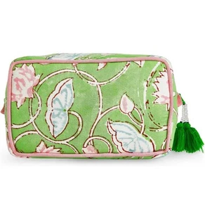 Huar grün Blumen Reise Make-up Tasche-große Kapazität Kosmetiktaschen für Frauen- - Bild 1 von 7