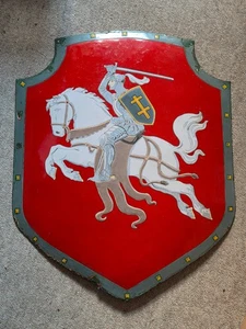 Schönes großes altes Emailleschild (Wappen von Litauen) Ritter auf Pferd Vytis - Bild 1 von 9