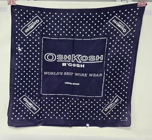 Vintage Union Made Oshkosh B’Gosh Handkerchief Bandana  Blue Polka Dot USA *Read - Picture 1 of 9