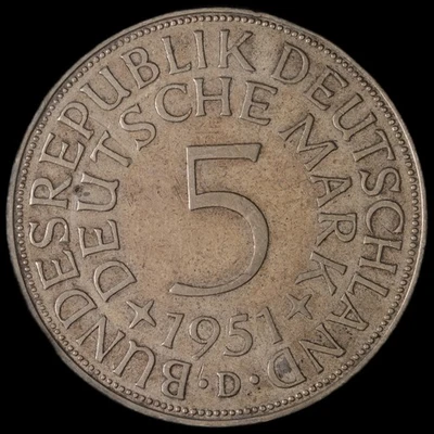 Germany - 5 Mark - 1951 D - KM#112 - J - Item #1 - Image 1 of 3