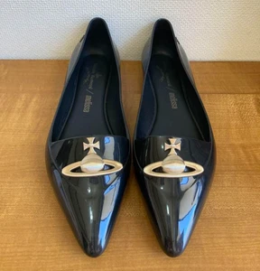 Vivienne Westwood x Melissa Ultra Rare Jelly Ballet Flats Black US 7/EU38/BRA36 - Picture 1 of 10