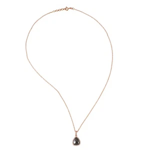 18KT Rose Gold Pear Shape Diamond Pendant Necklace Fine Jewelry For Women - Picture 1 of 6