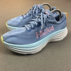 Hoka One One Bondi 8 Shoes Womens 8.5 Blue Running Sneakers Workwear No Insoles - Picture 1 of 10