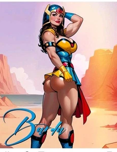 FanArt Waifus Card aceo–Retro Jumbo 8x10" Pin Up Limited Ed. big Barda  - Picture 1 of 1