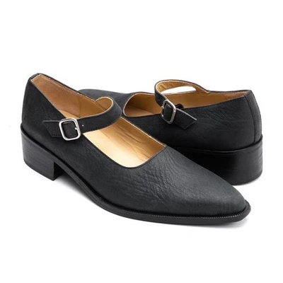 Zapatos de cuero tricot COMME des GARCONS diseño con cinturón talla aproximadamente US 9 (K-152476) Foto 1 de 4