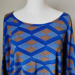 3XL Irma Tunika Lularoe Blau Hi/Lo Orange 26/28 Neu mit Etikett - Bild 1 von 5