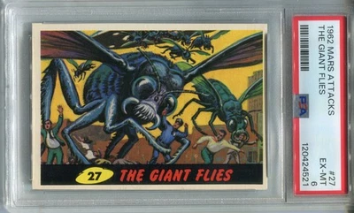 1962 Mars Attacks #27 The Giant Flies PSA 6 EX-MT - Image 1 of 2