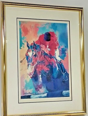 Litografía firmada Leroy Neiman carreras de caballos Foto 1 de 4