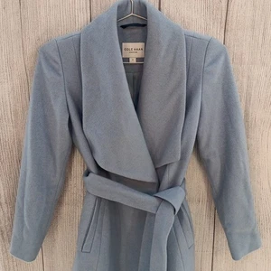 Cole Haan Wickelmantel Damen 6 eisblau Signatur glatt Wollmischung Gürtel Taschen - Bild 1 von 12