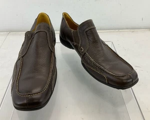 Sandro Moscoloni Dark Brown Leather Contrast Stitch Loafers 9.5D - Picture 1 of 5