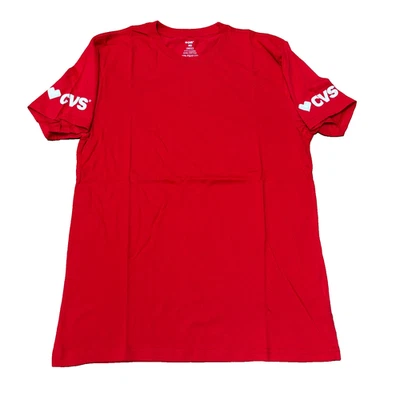 Womens CVS Pharmacy Heart Employee Uniform T-Shirt Work Shirt Unisex Medium -NWT Foto 1 de 4