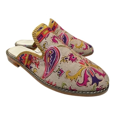 Handmade Embroidered Slippees US-9 (EU-39) (sole-hard leather. lining-leather) - Image 1 of 4