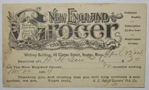 N.E. Negozio di alimentari al dettaglio. Co. Boston, MA. 1904 1c UX cartolina postale. - Foto 1 di 2