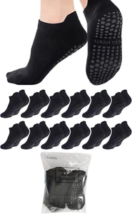 12 Pairs Non Slip Yoga Socks for Women Pilates Grippy Athletic Socks with Grips - Picture 1 of 6