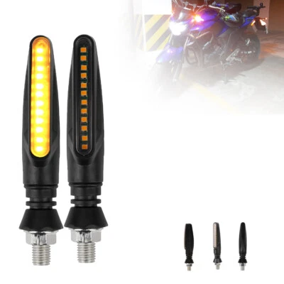 2PC LED Motorcycle Turn Signals Light 12 SMD Tail Flasher Flowing Water Blinker  - Изображение 1 из 4