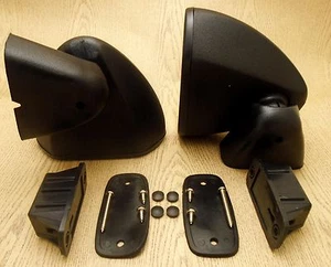 Universal Exterior Retro Bullet Black Door Wing Side Mirrors Vintage Pair RH/LH - Picture 1 of 10