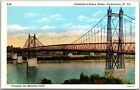 1920'S Parkersburg-Belpre Bridge West Virginia Va Crossing Ohio Posted Postcard