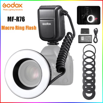 Godox MF-R76 Macro LED Ring Flash Light 5000K Close Up Speedlite for Camera DSLR - Image 1 of 4